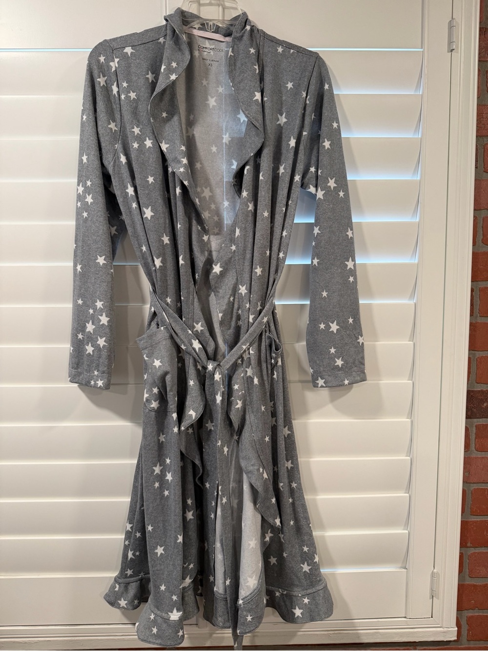 Cuddl Duds Gray Star Print Robe